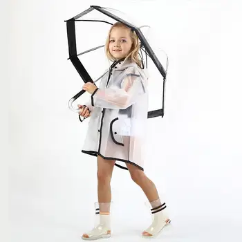 

Transparent Waterproof Children's Raincoat EVA Rain Coat Girls Windproof Poncho Kindergarten Kids Baby Rainwear Rainsuit