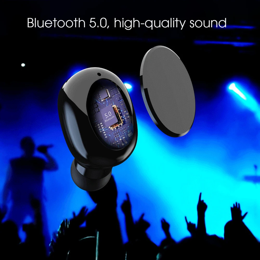 Стерео TWS Handsfree Bluetooth 5,0 гарнитура HIFI мини-наушники-вкладыши спортивные наушники для iOS/Android телефонов HD вызов 2000 мАч Внешний аккумулятор