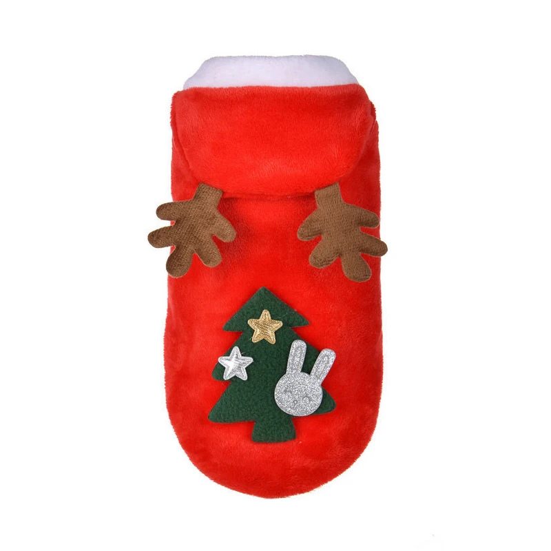Рождественская одежда для кошек, собак, кошек, Санты, костюм котенка, щенка, худи, красная фланелевая теплая одежда для домашних животных, Удобные товары для домашних животных