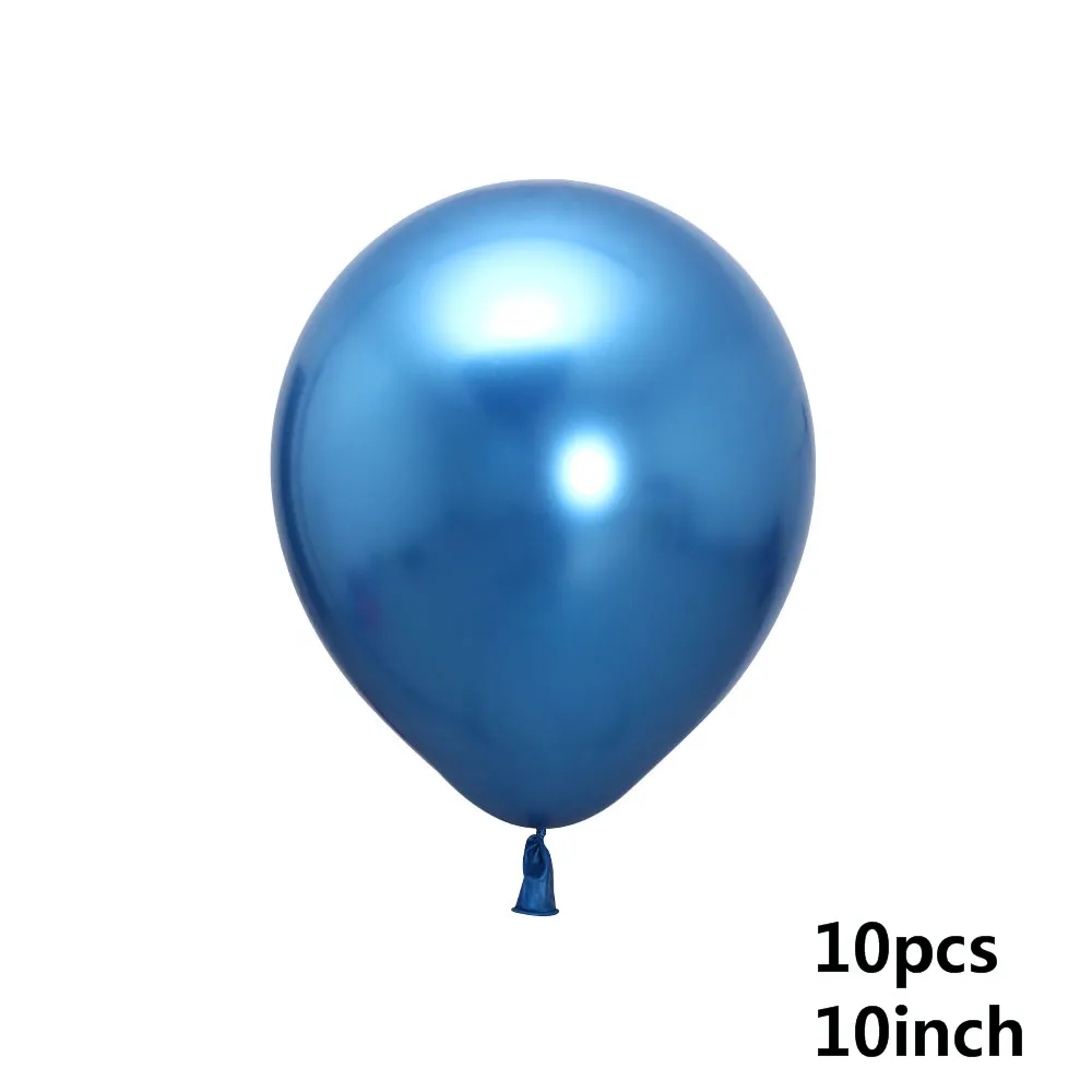 10pcs blue chrome 5/15/10 шт. 12 дюймов металлическая хромированная воздушных шаров из латекса, прозрачно-серебристый конфетти шар для свадьбы и Дня Рождения Розовое латексные золотистые вечерние Декор - Цвет: 10pcs blue chrome