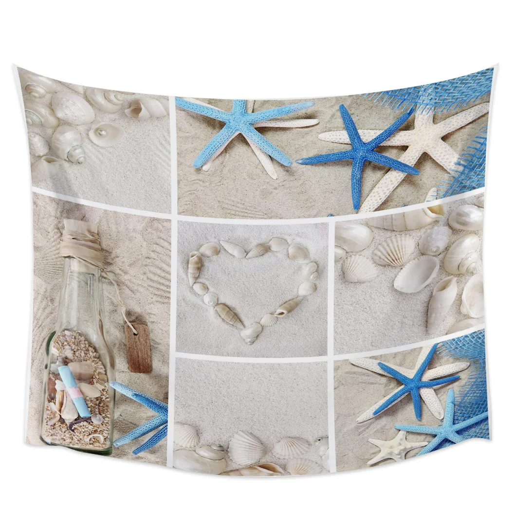 Beach Shell Drifting Bottle Wall Hanging Decor Coverlet Tapestry Blanket Scarf Towel Sheet Throw Personalized Furniture | Дом и сад