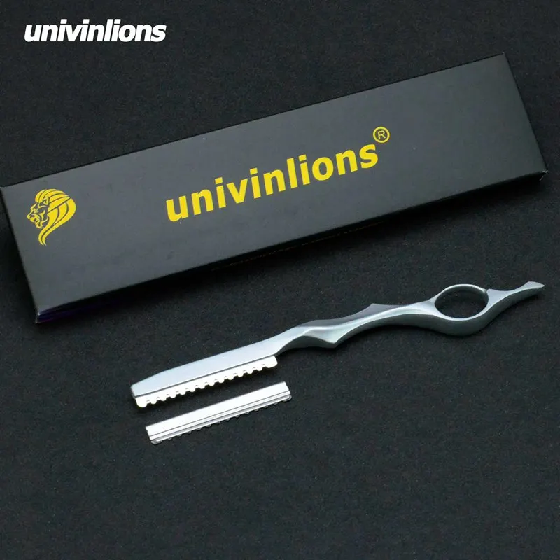 univinlions 1 more blade multi color barber thinning razor straight hairdressing razor hair cutting knife thinner stick razor