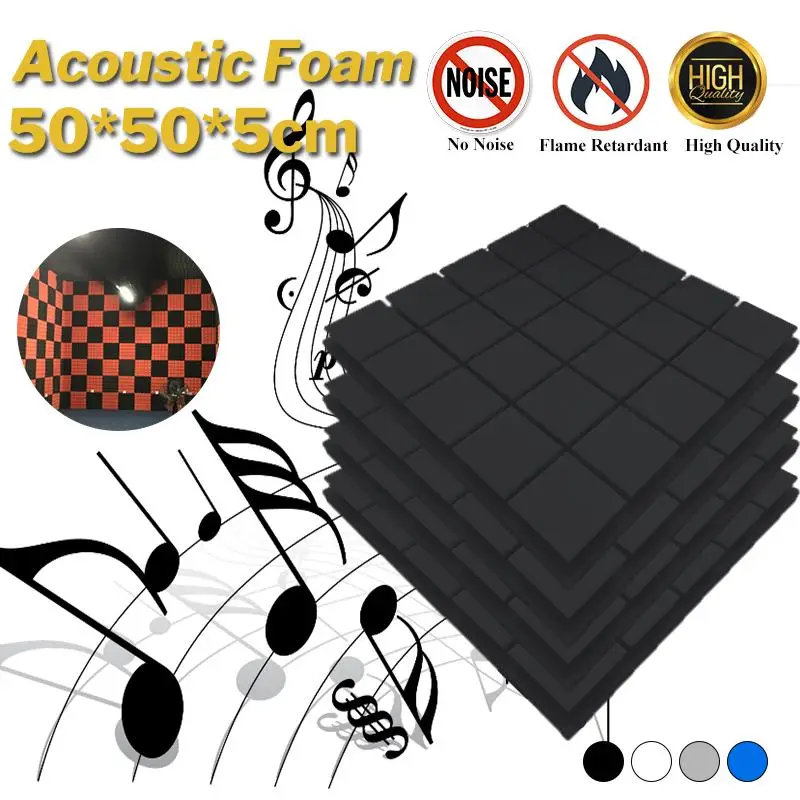 

4 PCS Acoustic Foams Soundproof Foam Panels Absorption Sponge for Recording Studios Drum Room Wedge Tiles Polyurethane Foam