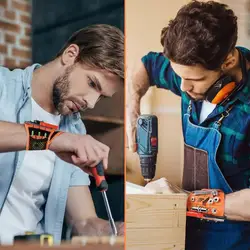 Bracelet magnétique pour électricien, sac à outils Portable, ceinture de forage pour la réparation des Bits, taille, vis à outils Nai U5B9 
