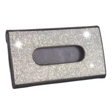 Блестящая автомобильная коробка для салфеток, держатель для салфеток, автомобильный интерьерный держатель для салфеток, прямоугольное украшение, полезные аксессуары