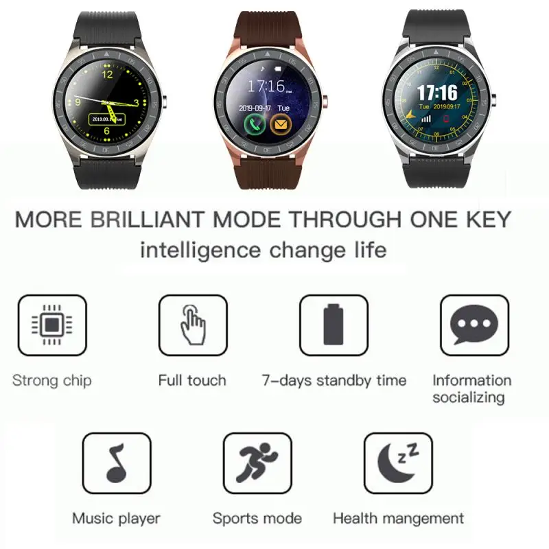 New V5 Smart Watch Phone With Camera 3D Curved Touch Screen TF SIM Card Bluetooth Wearable Device For Apple IOS Android Phone