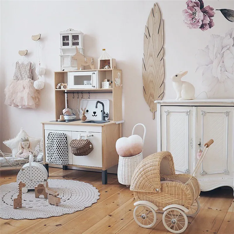 rattan doll stroller