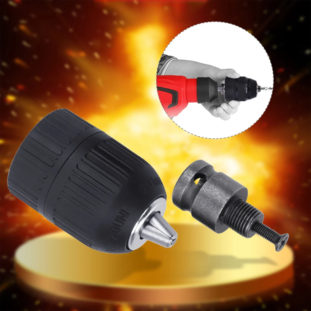 

NICEYARD Electronic Tool Set For Impact Wrench Self-locking Keyless Self Tighten 1/2" 20unf 2-13mm Universal Drill Chuck Adaptor