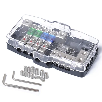 

Car o Distribution Fuse Block with Ground Mini ANL Fuse Box Distribution Block 0/4Ga 4 Way Fuses Holder 30A 60A 80Amp LED In