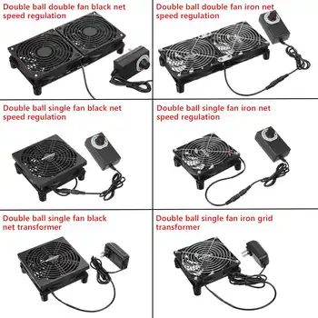 

DC 12V Router Cooler Fan for TV Box Speed Controller Double Ball Bearing DIY PC Cooler Wireless Cooling Quiet 120mm Fan with Net