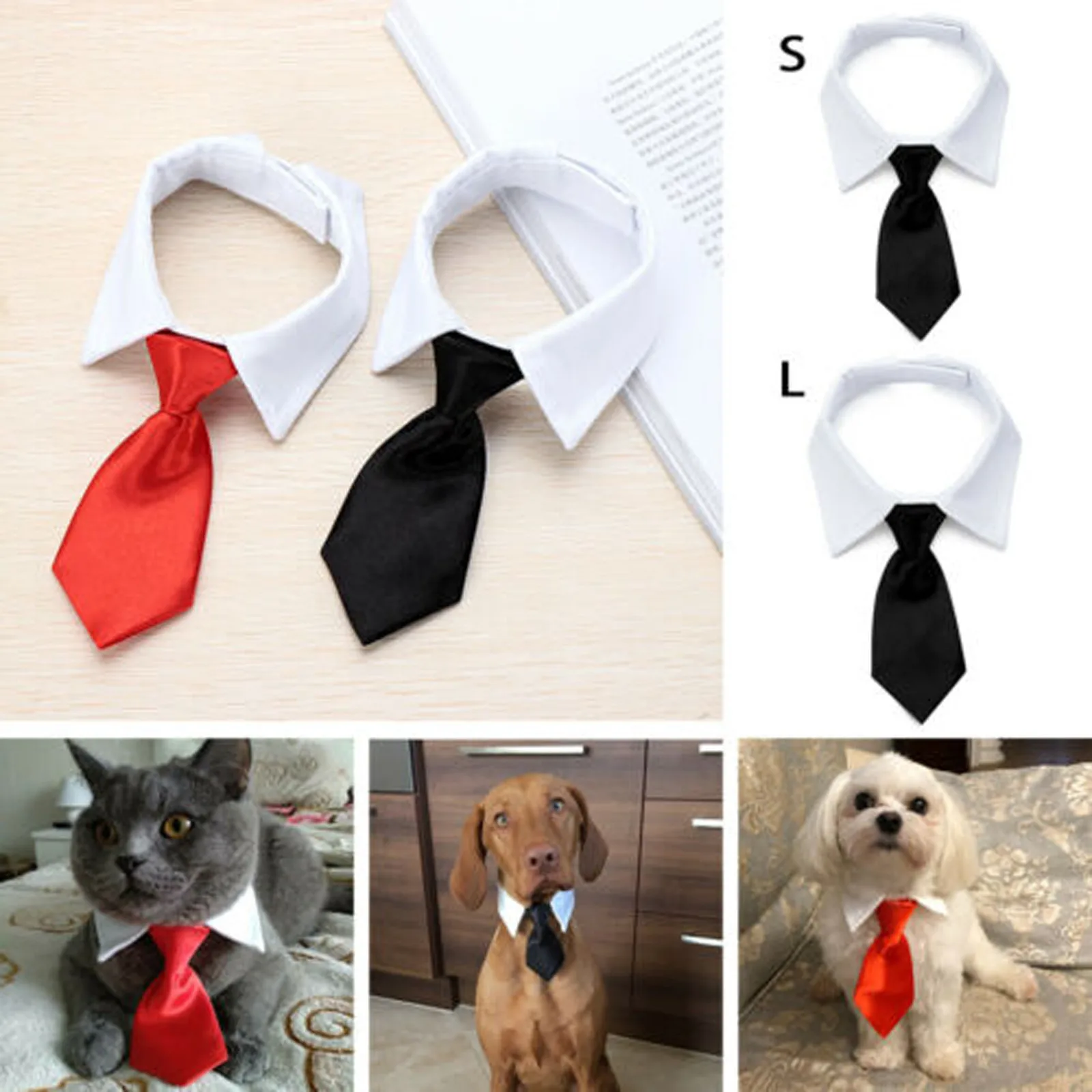 Pet Dog Tuxedo Bow Ties Adjustable Formal Tie Collar Necktie Attire For Small Medium Dogs Cat Accessories #W | Дом и сад