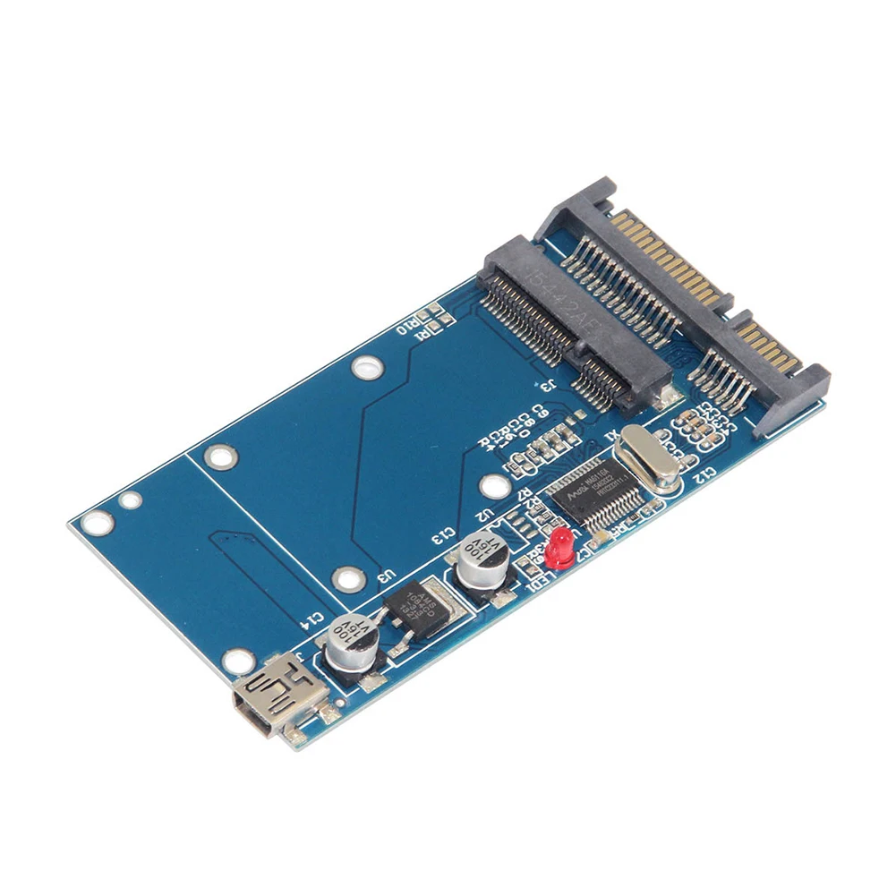MSATA SSD Female To 2," 7+ 15 Pin SATA Male MiniB 5pin конвертер карта