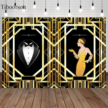 

Great Gatsby Backdrop Retro Flapper Girl Art Background Adults Birthday Party Celebration Booth Backdrop Photo Studio Decor