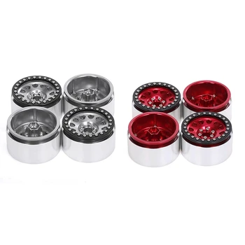 

8 Pcs 1/10 Rc Rock Crawler 2.2 Beadlock Wheel Rims for Axial Scx10 Capra Wraith-Grey+Black & Red+Black
