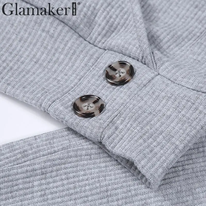 Glamaker вязаный костюм из двух частей сексуальное платье зимнее женское с v-образным вырезом элегантное платье миди осенние вечерние Клубные платья с длинным рукавом облегающее платье