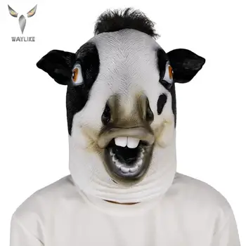 

Waylike Halloween Cute Cow Mask Funny Animal Masks Cartoon Party Dress Up Costume Zoo Jungle Masks Cosplay Decoration
