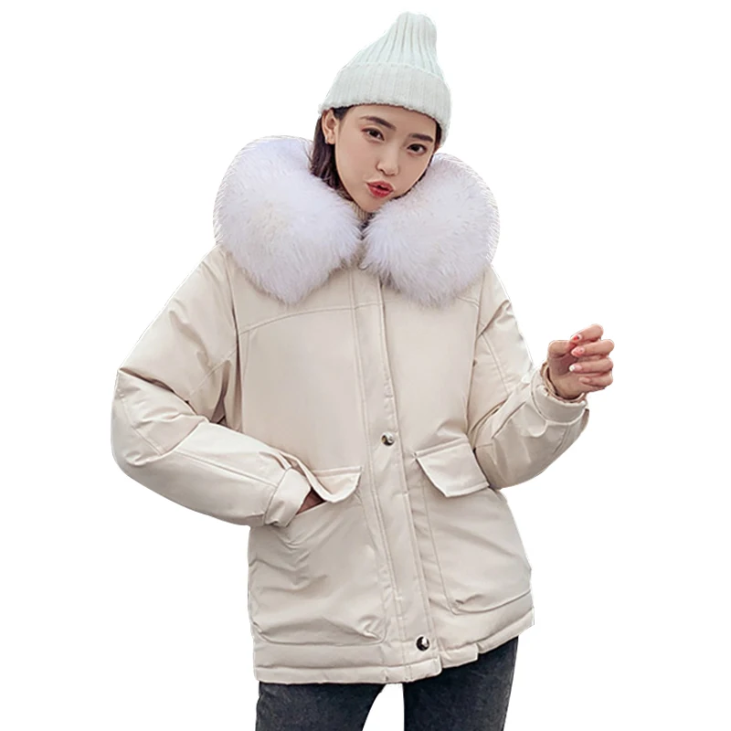 

winter parkas jackets 2019 New women's jackets fashion fur collar hooded thick warm Winter parkas snow -30 degree Coat jacket