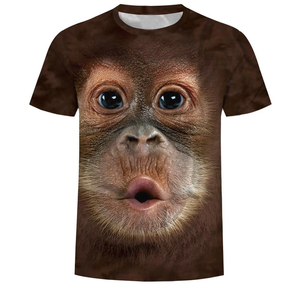 

Summer Men T-Shirts 3D Print Animal Monkey tshirt Short Sleeve Funny Pot-bellied monkey Design Casual Tops Tees Men's clothing