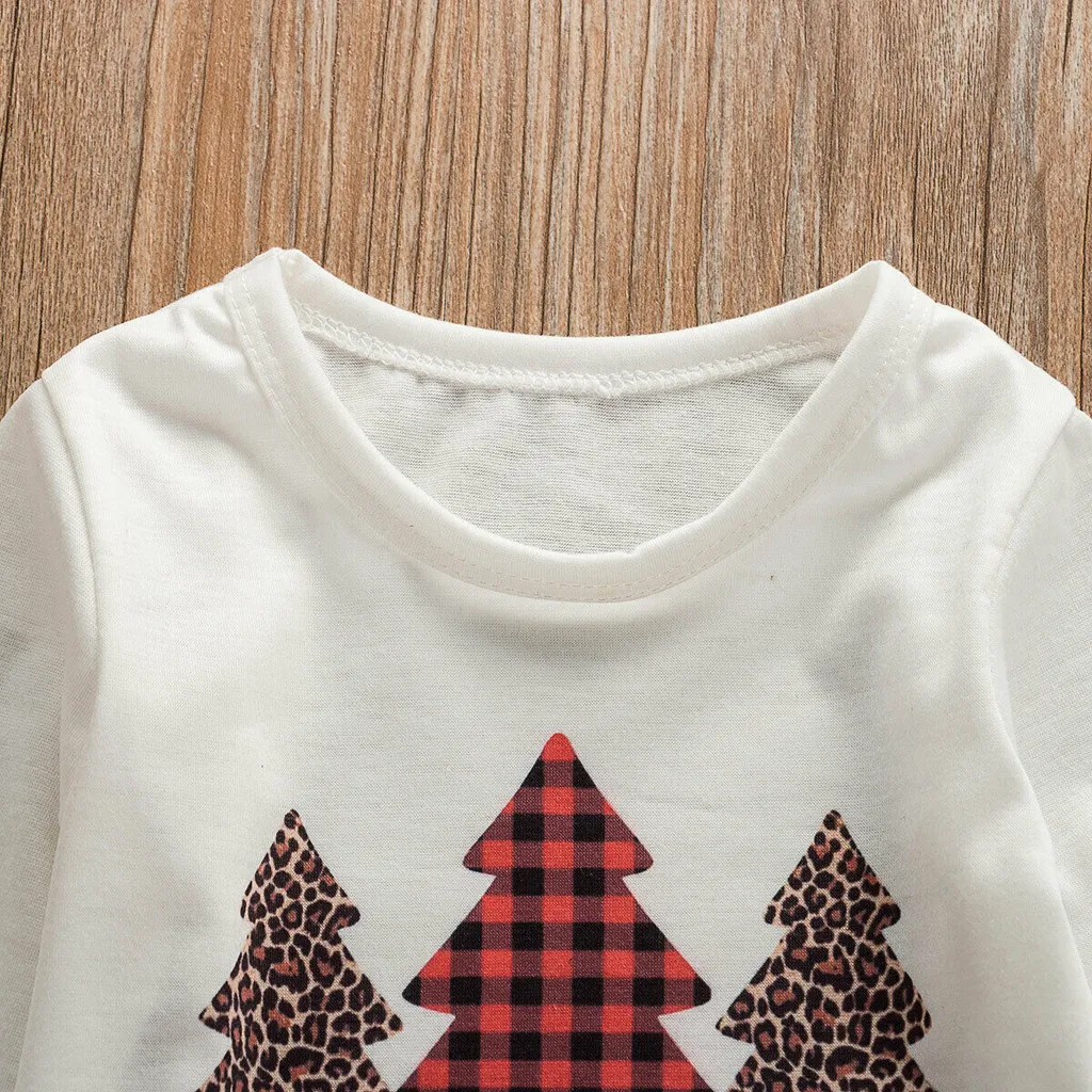 Одежда для маленьких девочек «My First Christmas», топы с принтом рождественской елки для маленьких девочек, клетчатые штаны, брюки, комплект одежды, От 3 месяцев до 3 лет