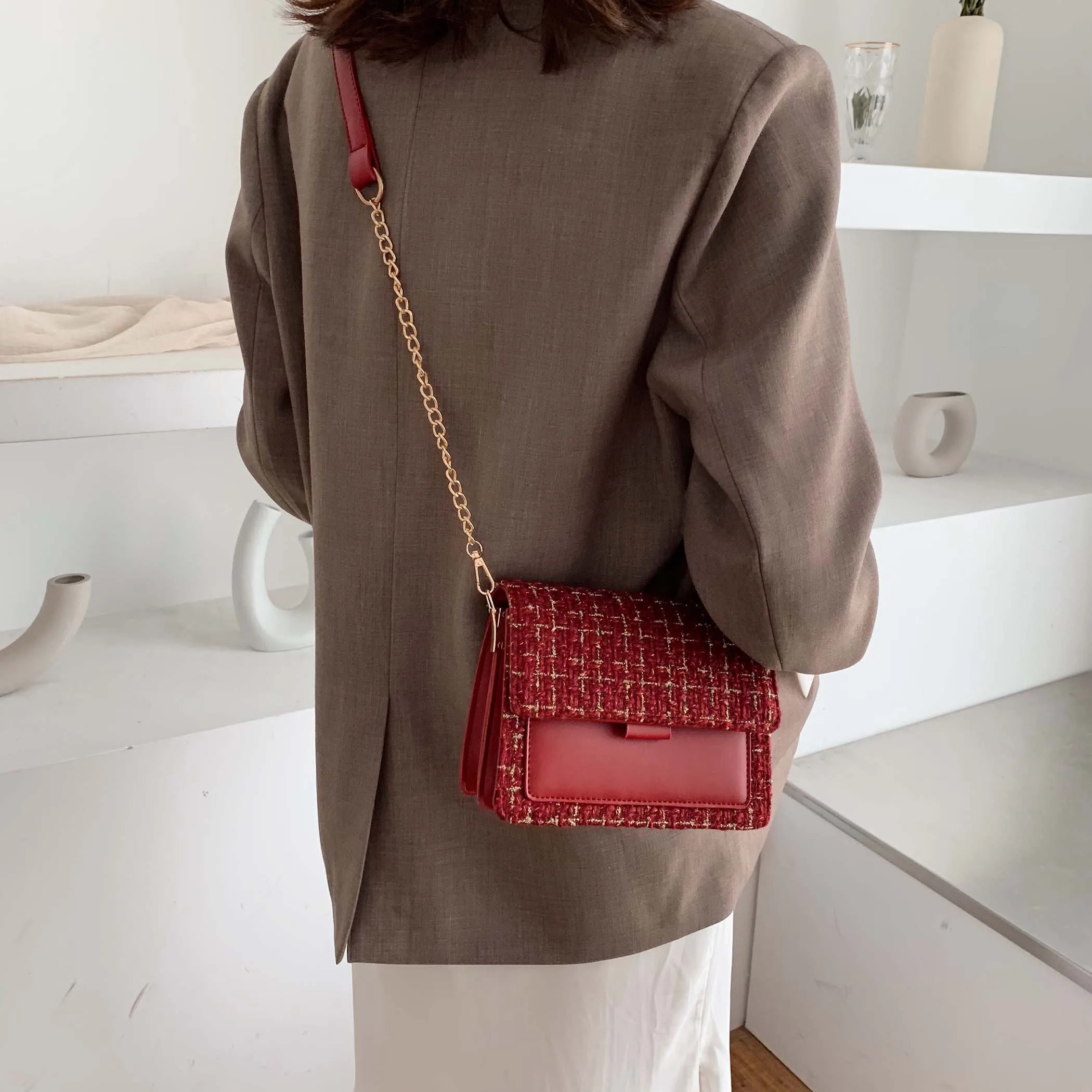 Cotton and Linen Crossbody Bags For Women 2019 Winter Shoulder Messenger Bag Female Mini Chain Hand - 4000202489675