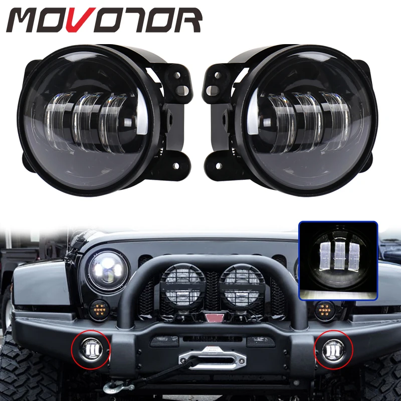 4 дюйма LED Противотуманные фары светильник DRL для TJ JK JKU Рубикон сахара Dod ge Chrysler