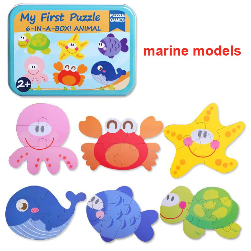 marine models Рождественский мультфильм головоломка доска головоломки игрушки деревянная головоломка прочный для детей дети ребенок YJS99 - Цвет: marine models