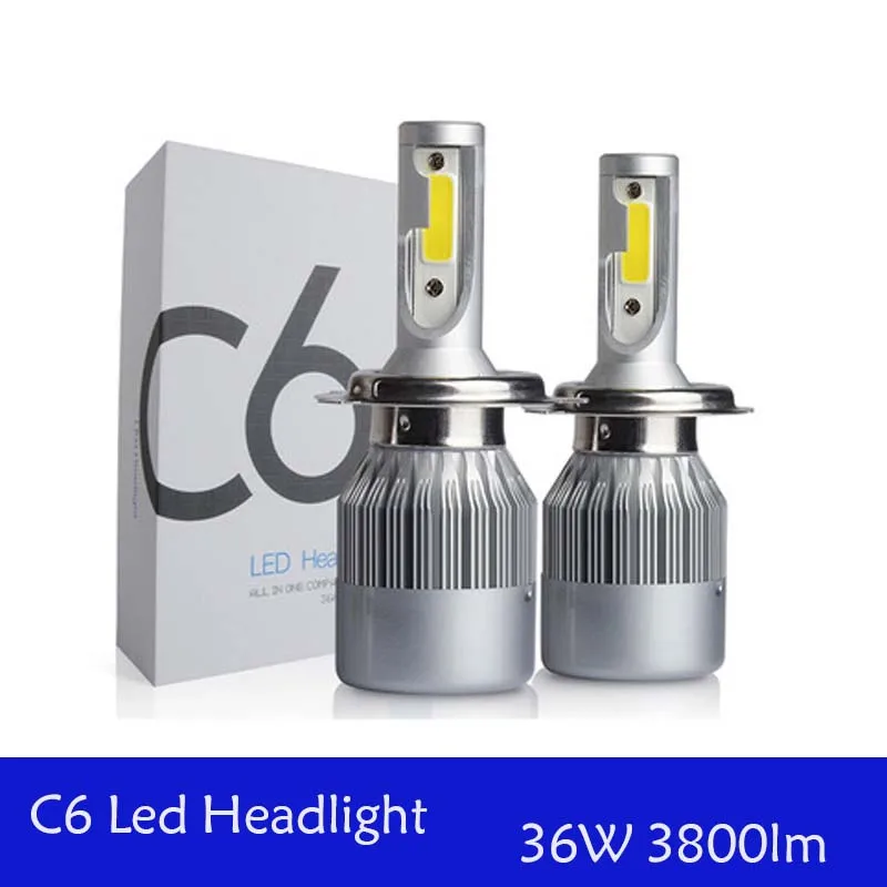 ShenLao 2 шт. светодиодный фар 6000LM H4 H7 светодиодный фар автомобиля H1 H11 9005 HB3 9006 HB4 светодиодный противотуманные фары