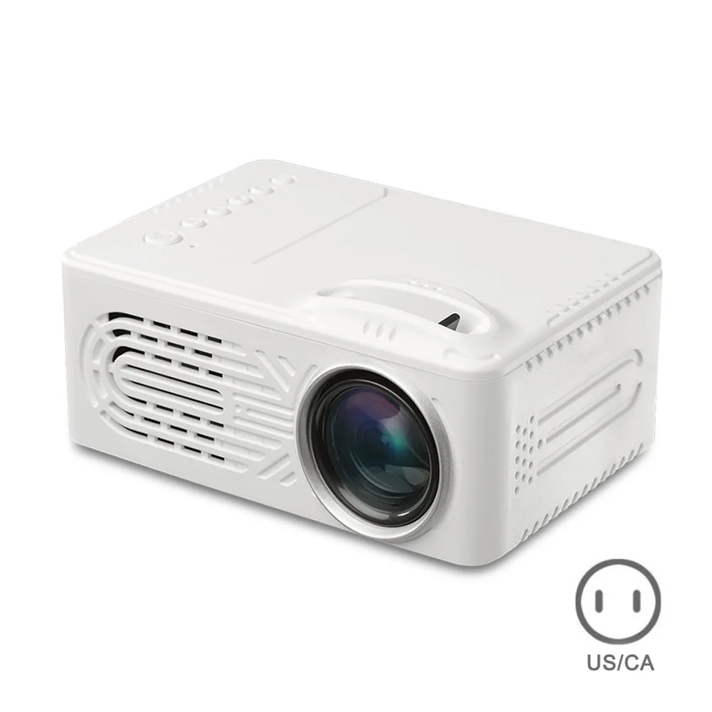 HD 1080P LED Mini Projector Portable 3D Home Theater AV USB Built-in Speaker OD889 - Color: US