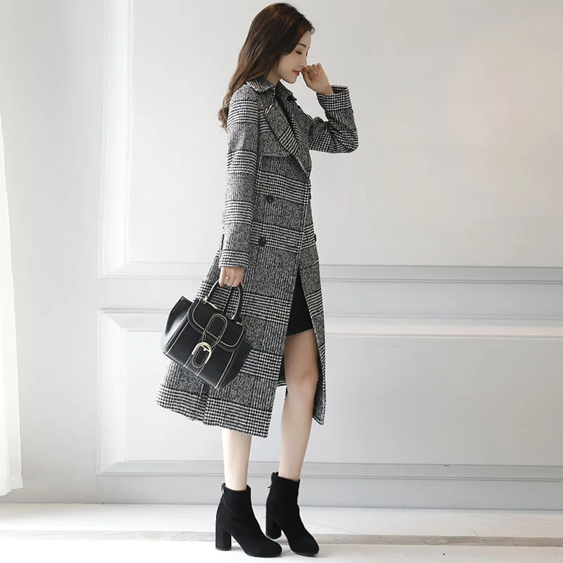 

Simple Mid-length Cool Mixed Colors Woolen Jacket 2019 Spring Fashion Comfortable