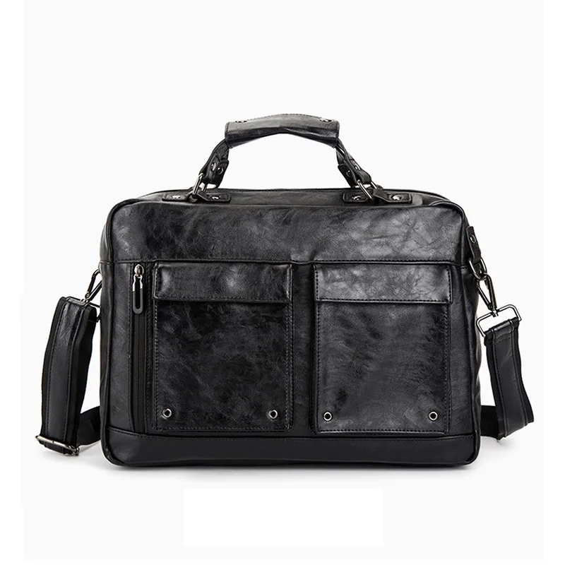 Leather Men Briefcases Laptop Casual Business Tote Bags Shoulder Crossbody Bag Men's Handbags Large Travel Bags camera bag