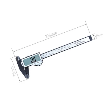

1pc 0-150mm Plastic Electronic Digital Vernier Caliper Inch/mm Measuring Tool With 3v Button Battery