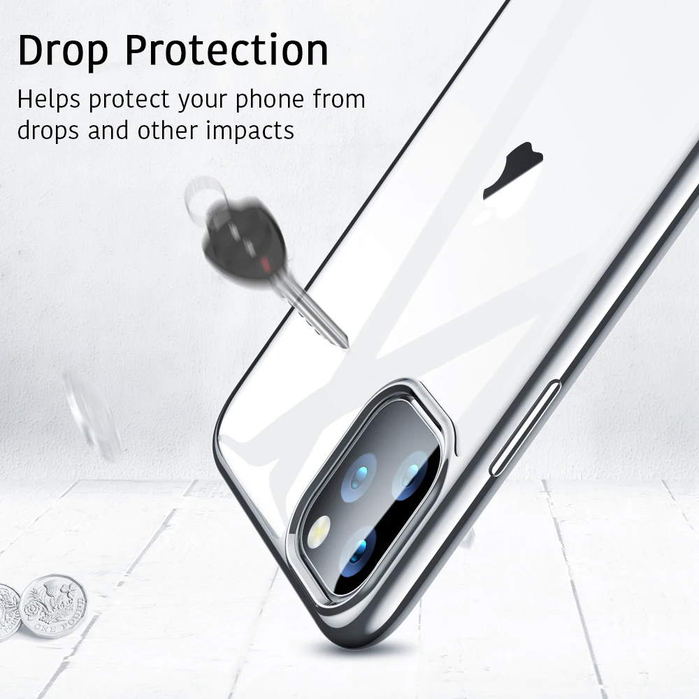 ESR Мягкий чехол из ТПУ для iPhone 11 Pro Max, Роскошный чехол с рамкой для телефона, тонкий прозрачный гибкий силиконовый чехол для iPhone 11 11 Pro