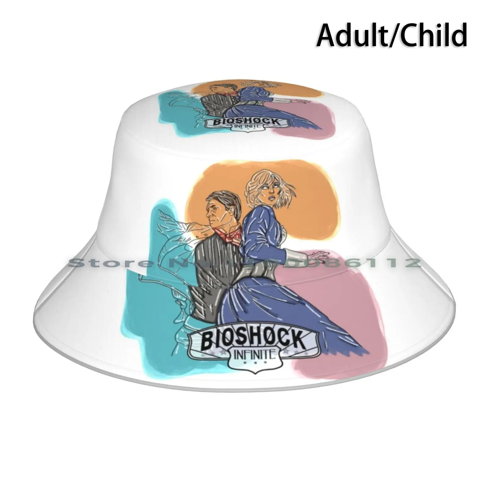 Bioshock Infinite-Booker Dewitt , Elizabeth Bucket Hat Sun Cap Bioshock Infinite Booker Dewitt Elizabeth Pieghevole Outdoor
