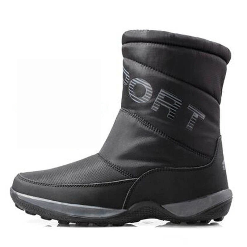 LZJ New Women Winter Boots Non-slip Waterproof Snow Boots Women Thick Plush Ankle Boots for-40 Degrees plus size 36-44 - Цвет: Black