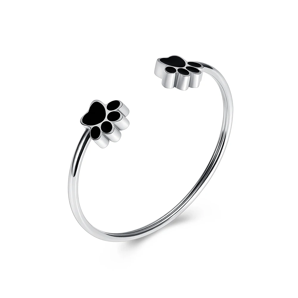 

Cremation Jewelry Bracelet for Ashes Pet Paw Print Urn Bangle For Pet Ashes Memorial Jewelry for Cat Dog Free Engraved