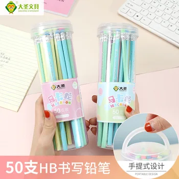 

Story 50 Barrel Logs Macarons Pencil Young STUDENT'S Lead-Free Poison HB Environmentally Friendly Wood Writing Tool
