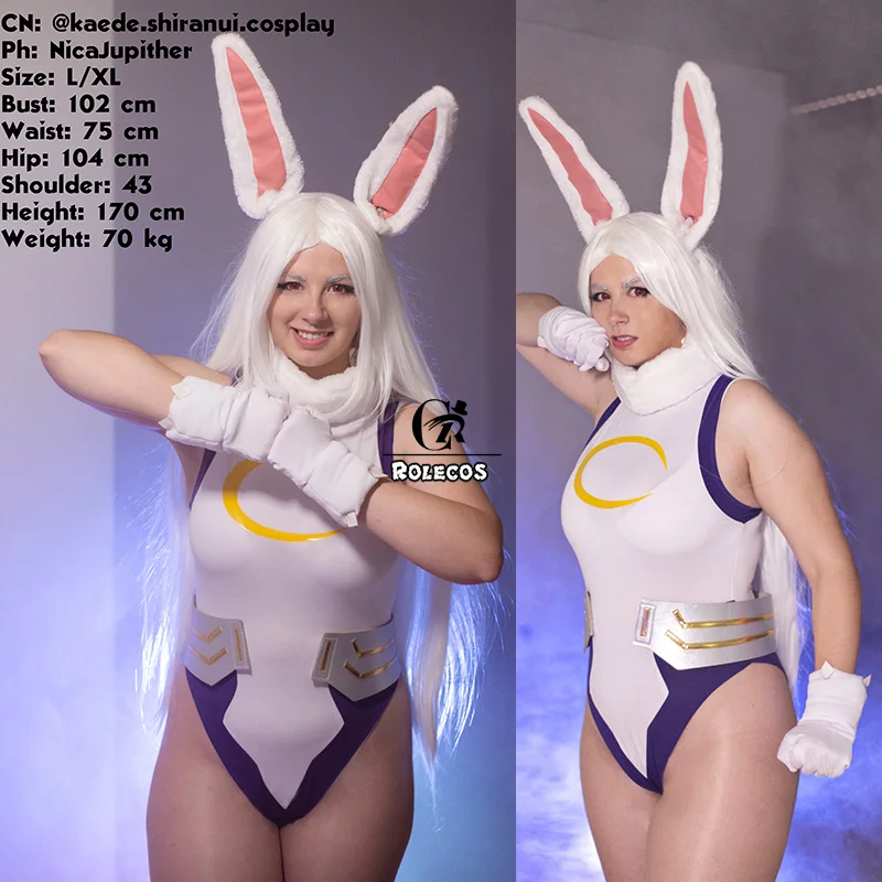 ROLECOS MHA Косплей Костюм кролик герой мируко сексуальный комбинезон BNHA Кролик