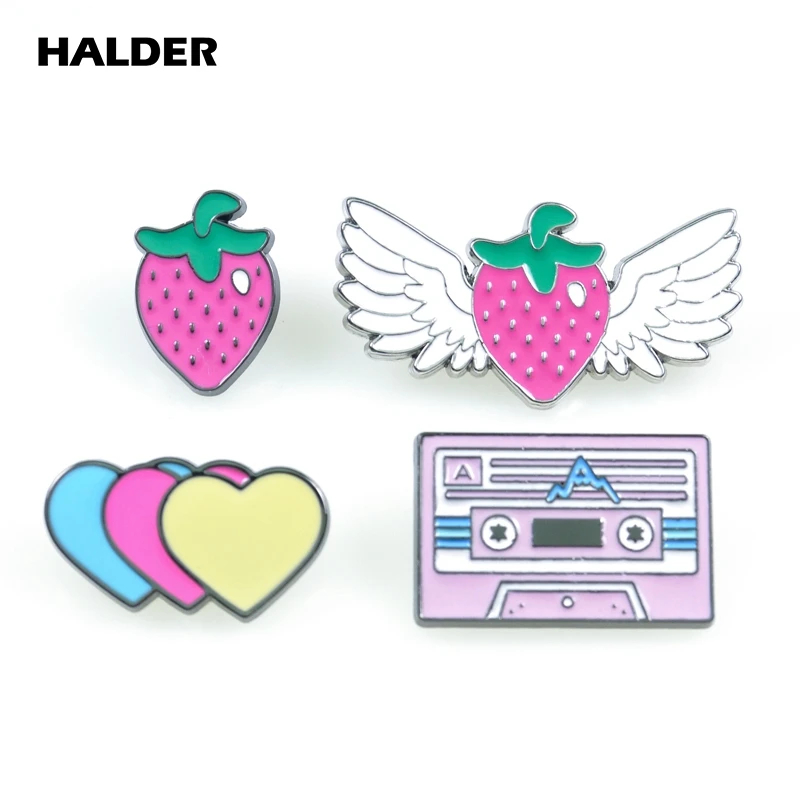 BR0046 halder Celeste модные ювелирные броши «клубника» кассеты нагрудные булавки рюкзак значок аксессуар подарок украшения из ткани