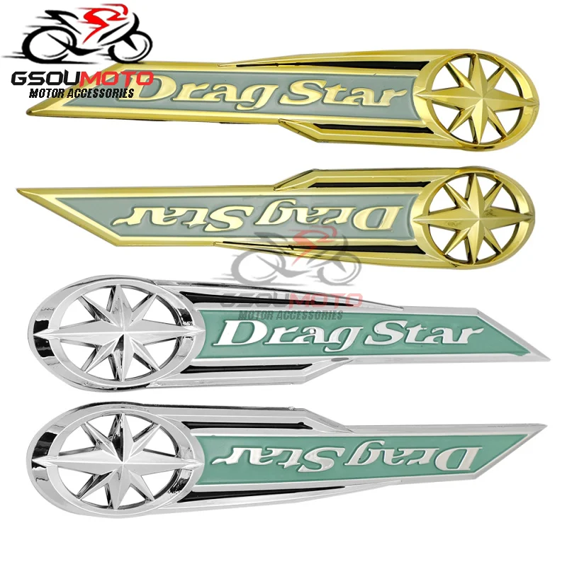 Motorcycle Gold Silver Gas Fuel Tank Emblem Badge Decals Stickers For