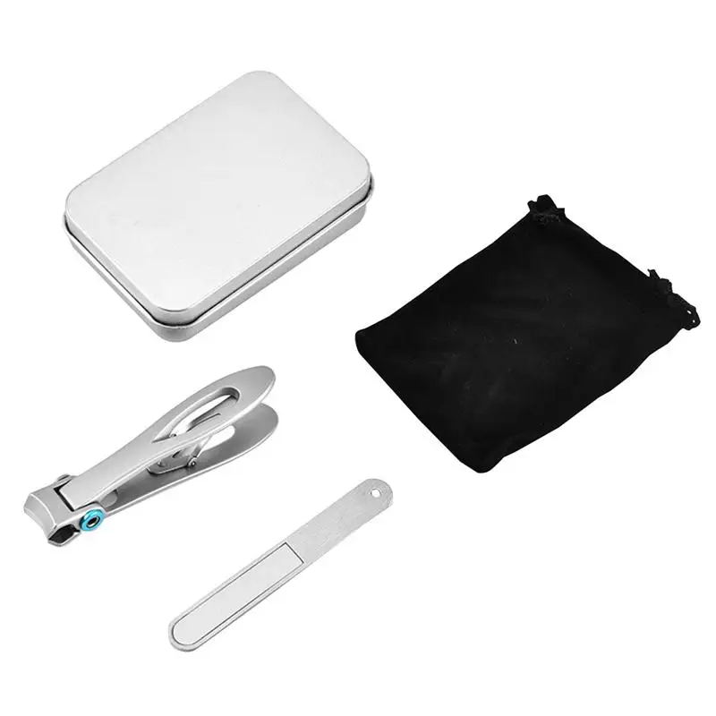 

Stainless Steel Nail Tool Set Metal Nail Clipper Portable Beauty Pedicure Tool Nail Clippers File With Storage Bag And Iron Box
