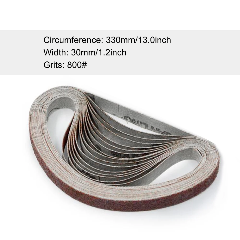 

10pcs 30x330mm Abrasive Sanding Belts 240 Grit Sanding Grinding Polishing Tools for Sander Power Rotary Tools