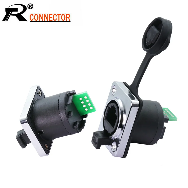 100 шт./лот 8P8C RJ45 гнездовой разъем монтажная панель с платой PCB IP65