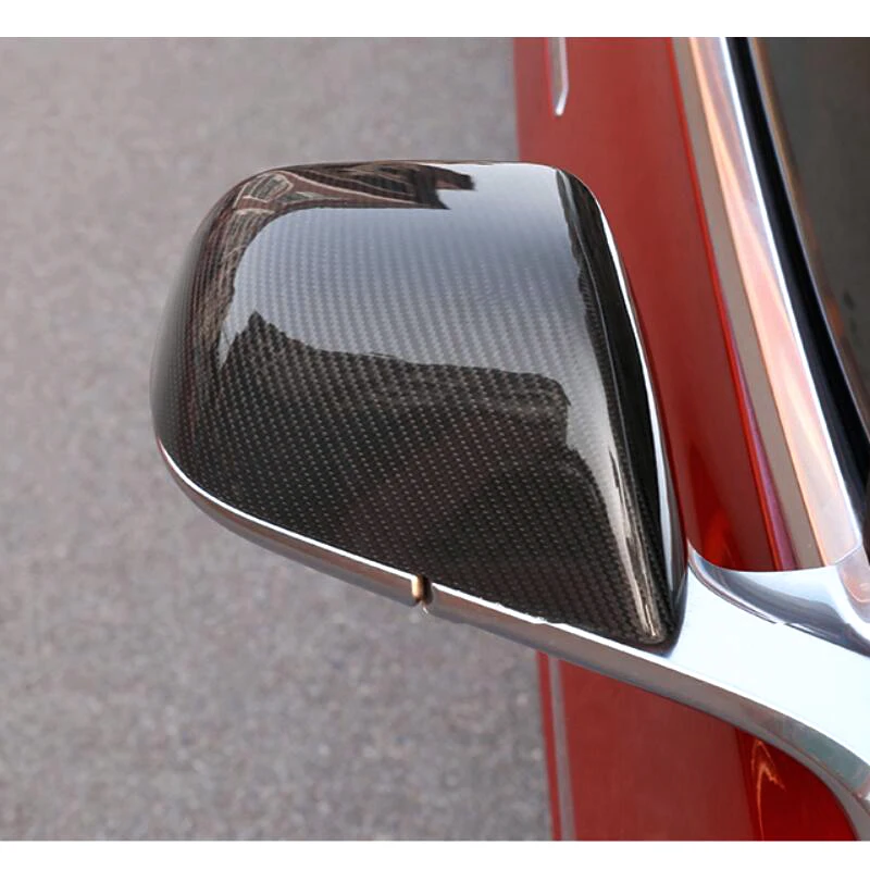 

New Rearview Mirror Protection Cover Shell Car Mirror Cover For Tesla Model 3 1 Pair Carbon Fiber Style ABS Chrome