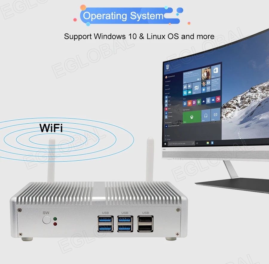 Дешевый мини ПК Windows 10 Barebone Настольный компьютер Intel Core i3 5005U/i3 4030U/Celeron 2955U HTPC minipc HDMI VGA Wifi