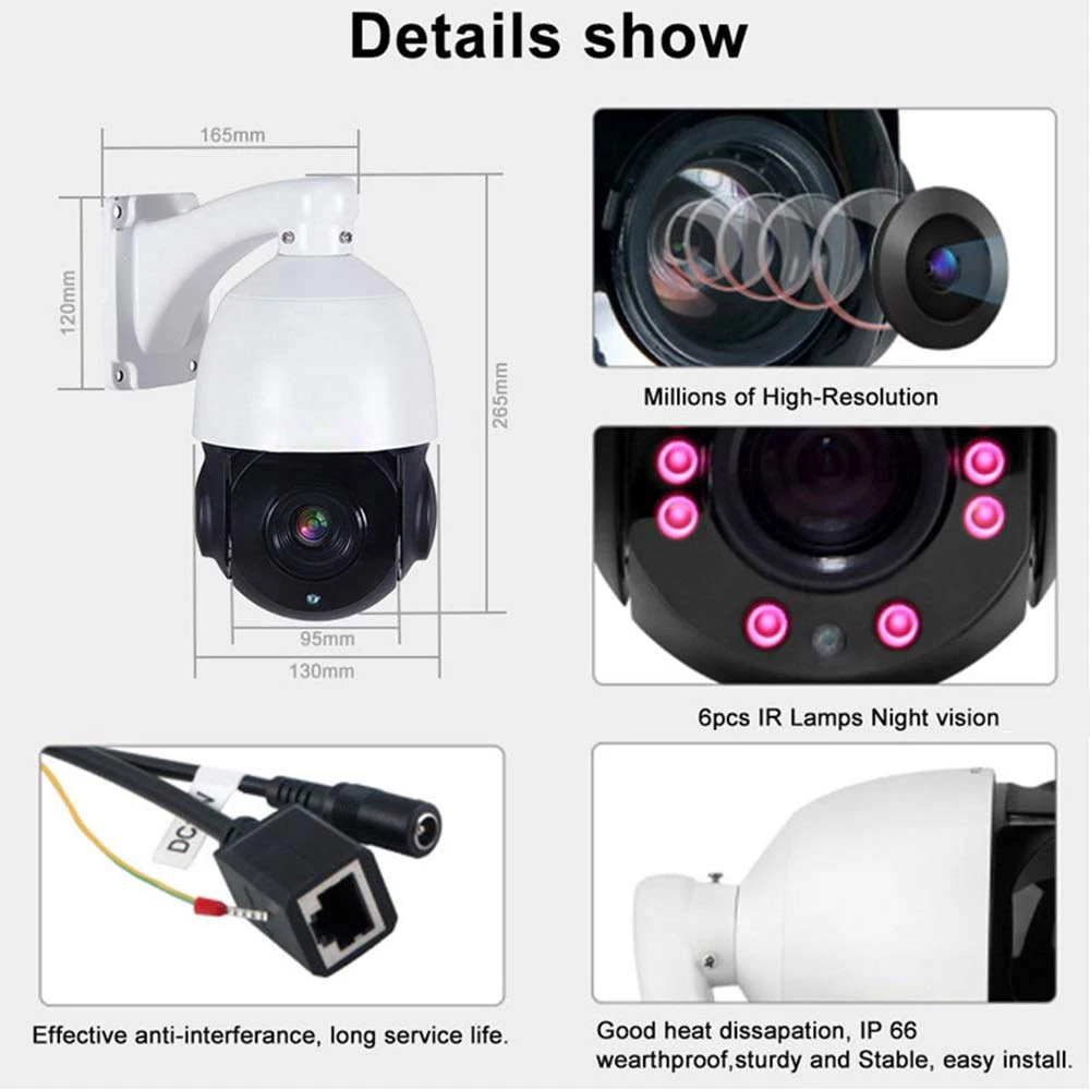 LOFAM PTZ IP Камера 5MP 2MP 4 дюйма H.265 30x зум Открытый Водонепроницаемый CCTV камеры