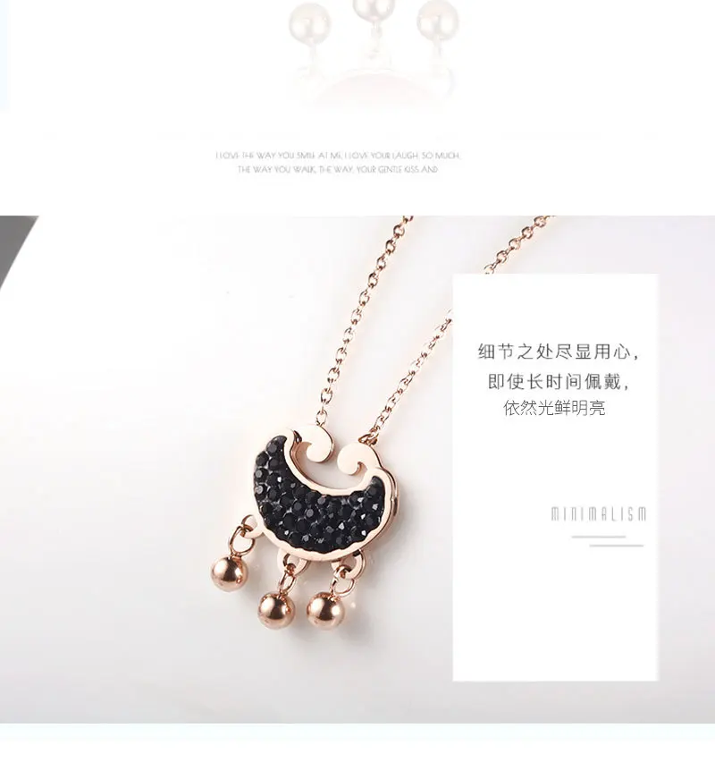 Factory Direct Selling New Style Jewelry Crescent Pendant Necklace Girl'S Titanium Steel Ornament Clavicle Necklace Currently Av