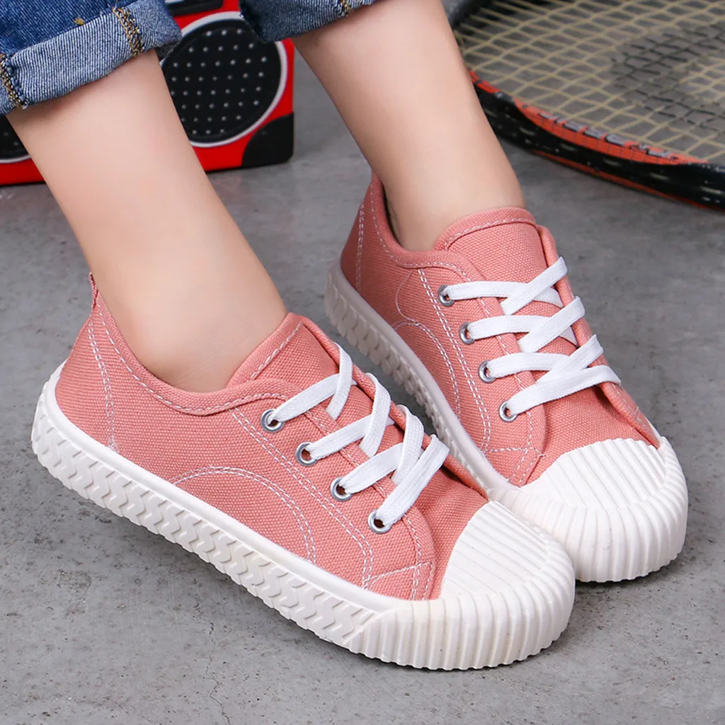 Toddler Infant kids shoes Boys Girls Baby Shoes Solid Flat Canvas Sneakers Footwear chaussures enfant fille детская обувь#B40