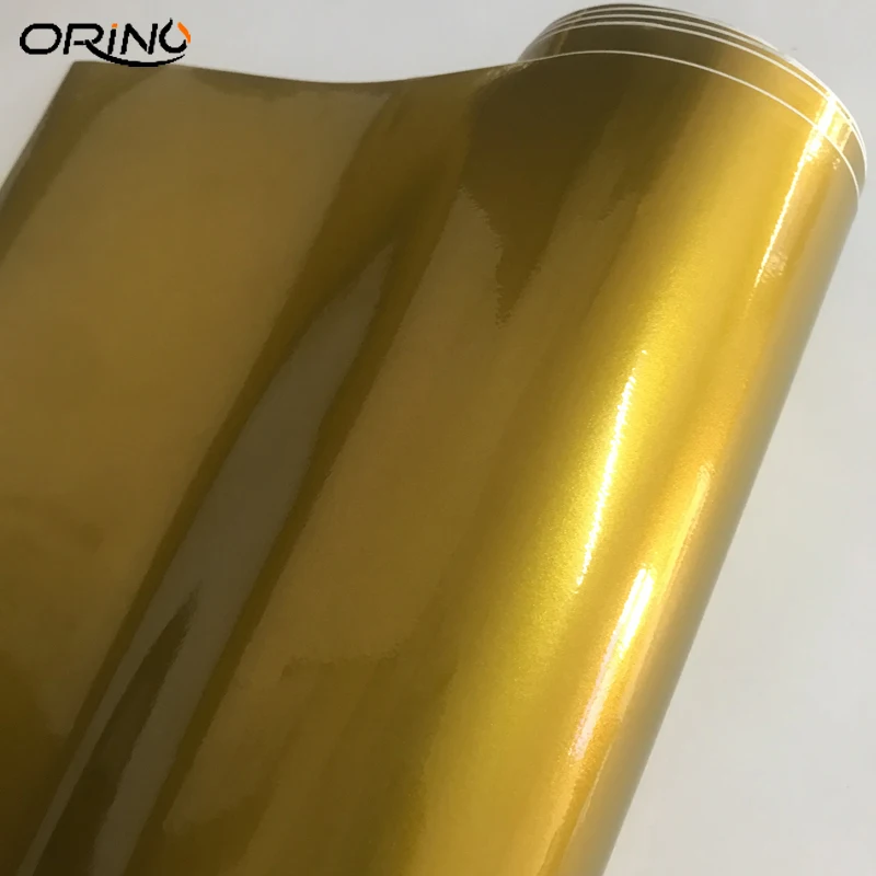 Gold Glossy Metallic Vinyl Film Wrap-1