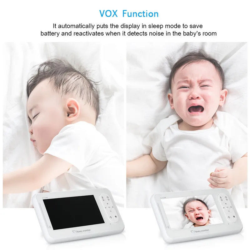 M-Care 4.3inch Wireless Video Baby Monitor 2 Way Talk Baby Monitor With Camera Support 4 Cameras VO