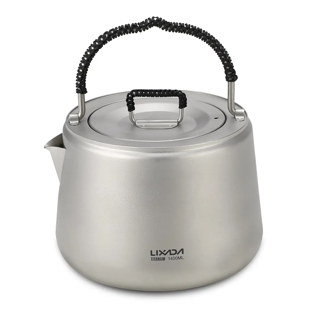 

Lixada 1.4L Titanium Tea Pot Ultralight Outdoor Camping Hiking Water Kettle Coffee Pot Teapot Kettle Ta9001 Outdoor Tableware
